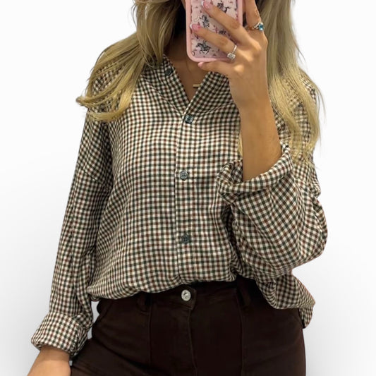 Cara Gingham Relaxed Checked Buttoned Shirt