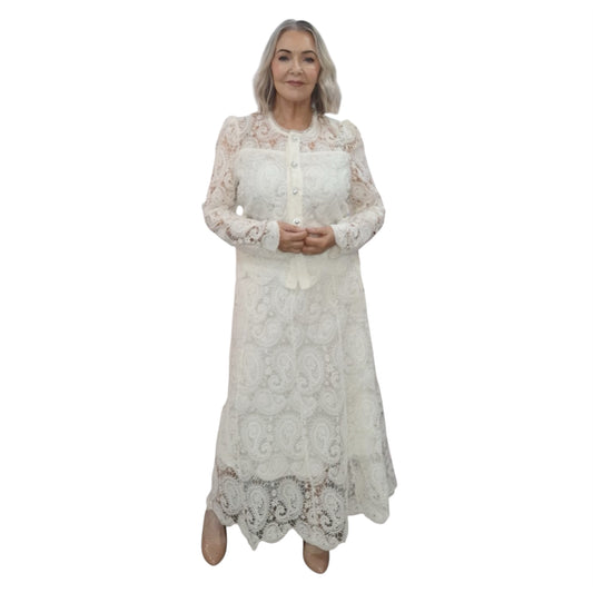 Tamara Cream Lace Two Piece Occasion Top & Skirt