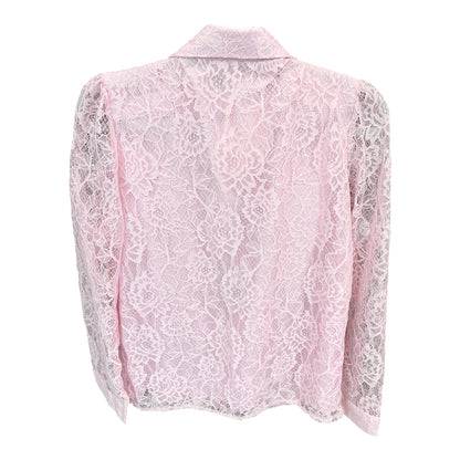 Grace Pink Lace & Pearl Blouse