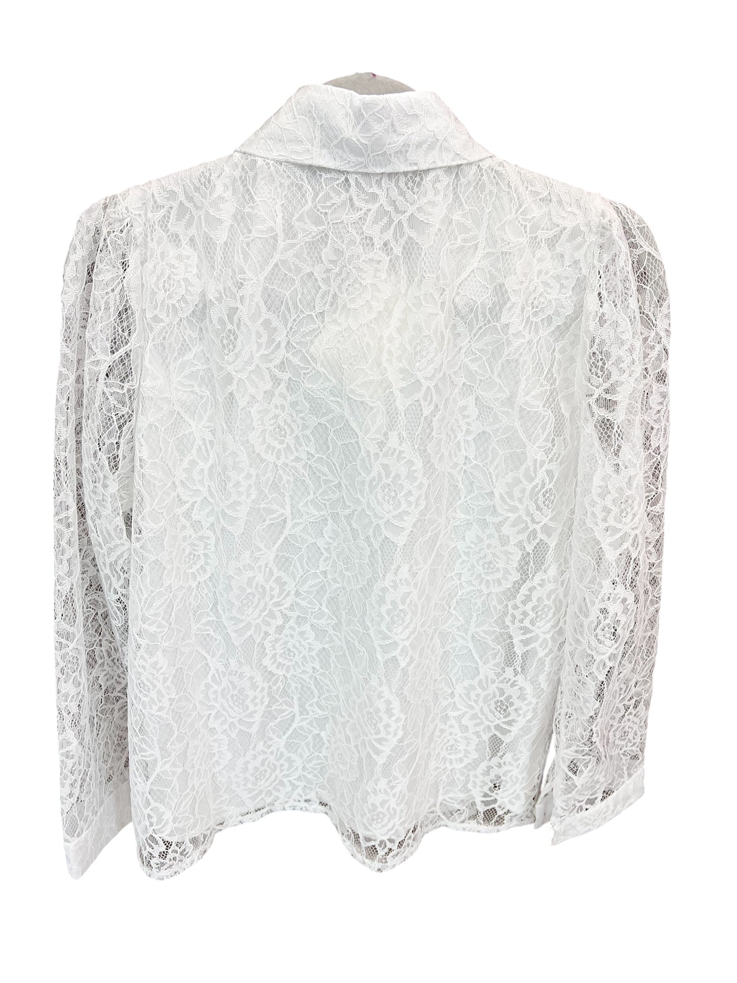 Grace White Vintage Lace & Pearl  Blouse