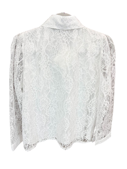 Grace White Vintage Lace & Pearl  Blouse
