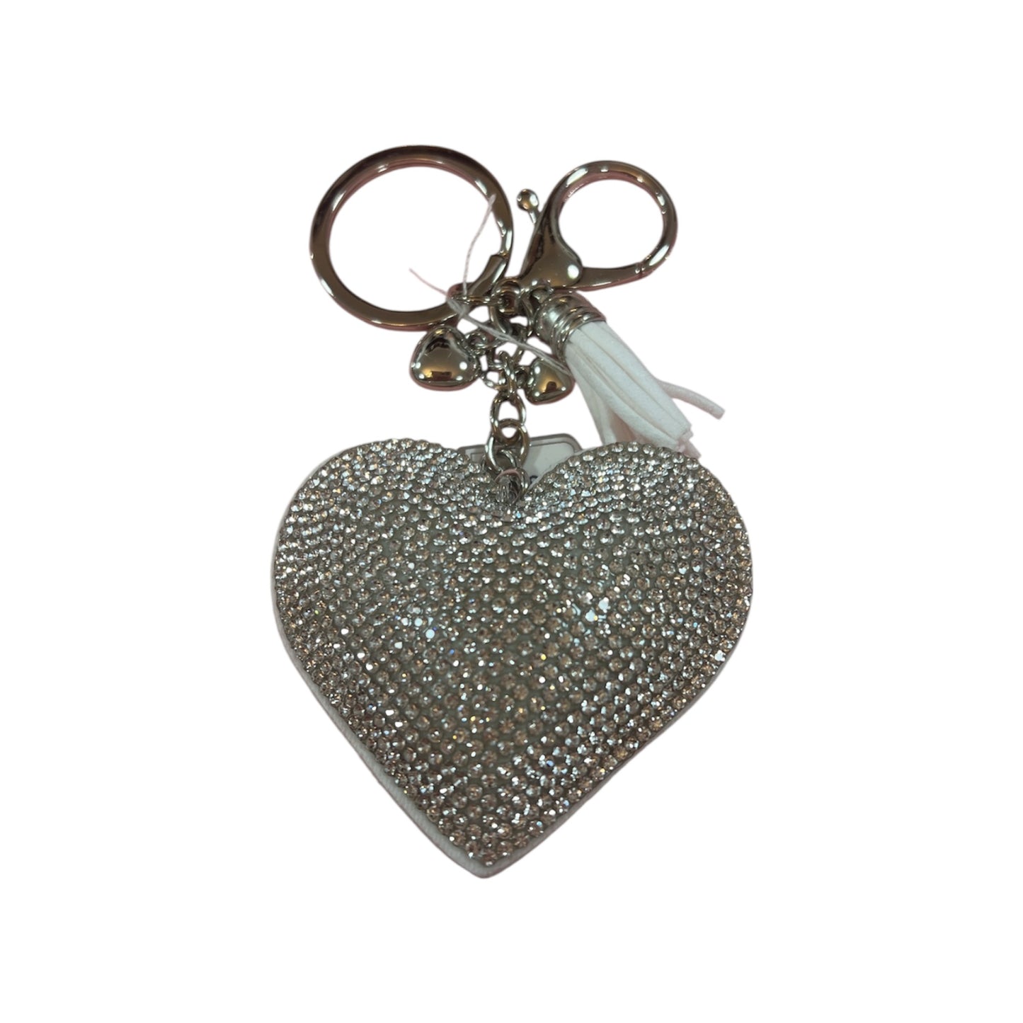 Heart HandbagCharm Clear Crystal/White