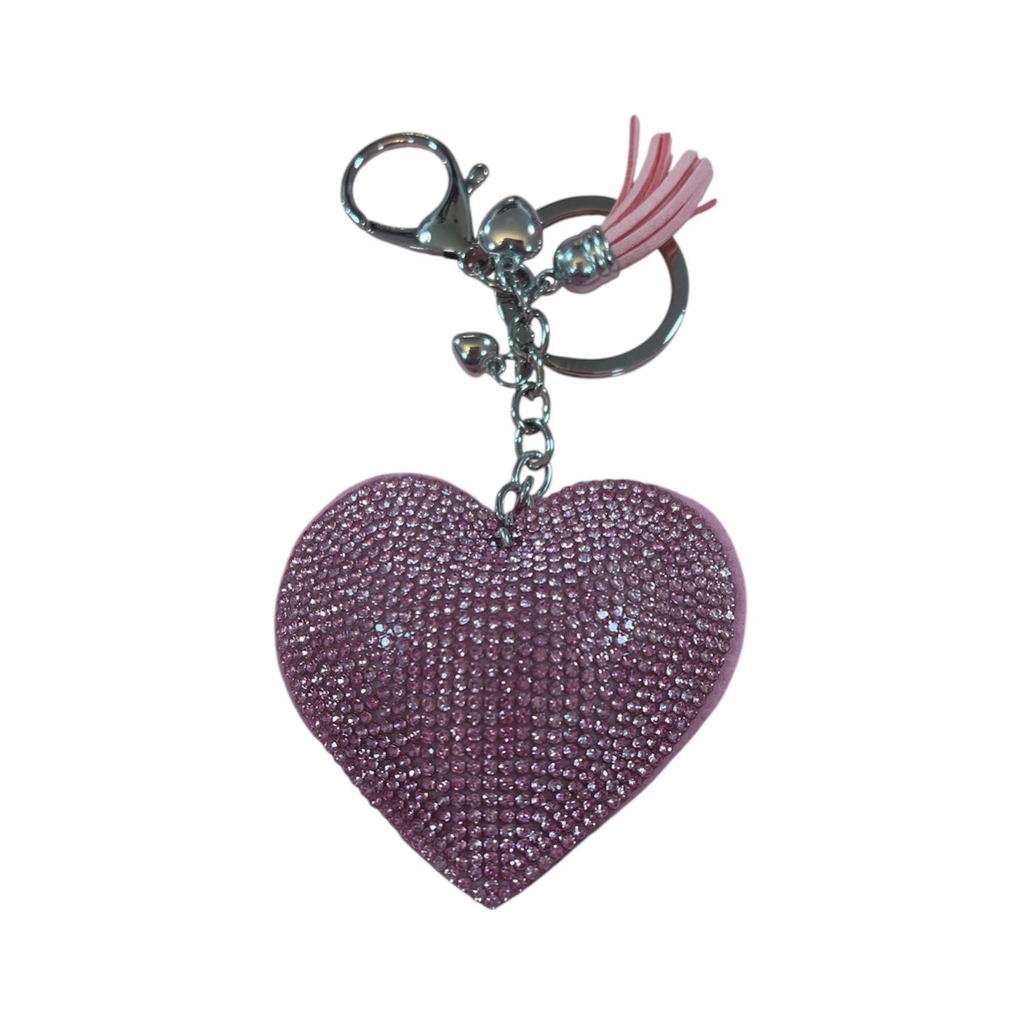 Heart Handbag Charm Light Pink Crystal