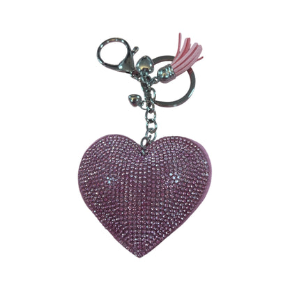 Heart Handbag Charm Light Pink Crystal