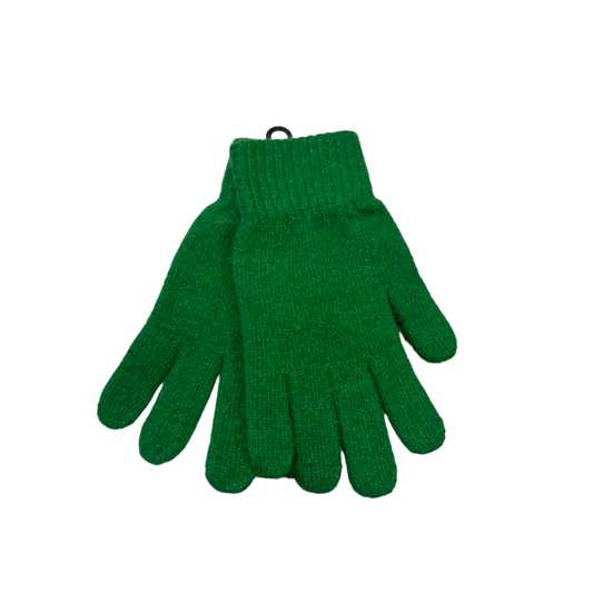 Green Lurex Knit Gloves