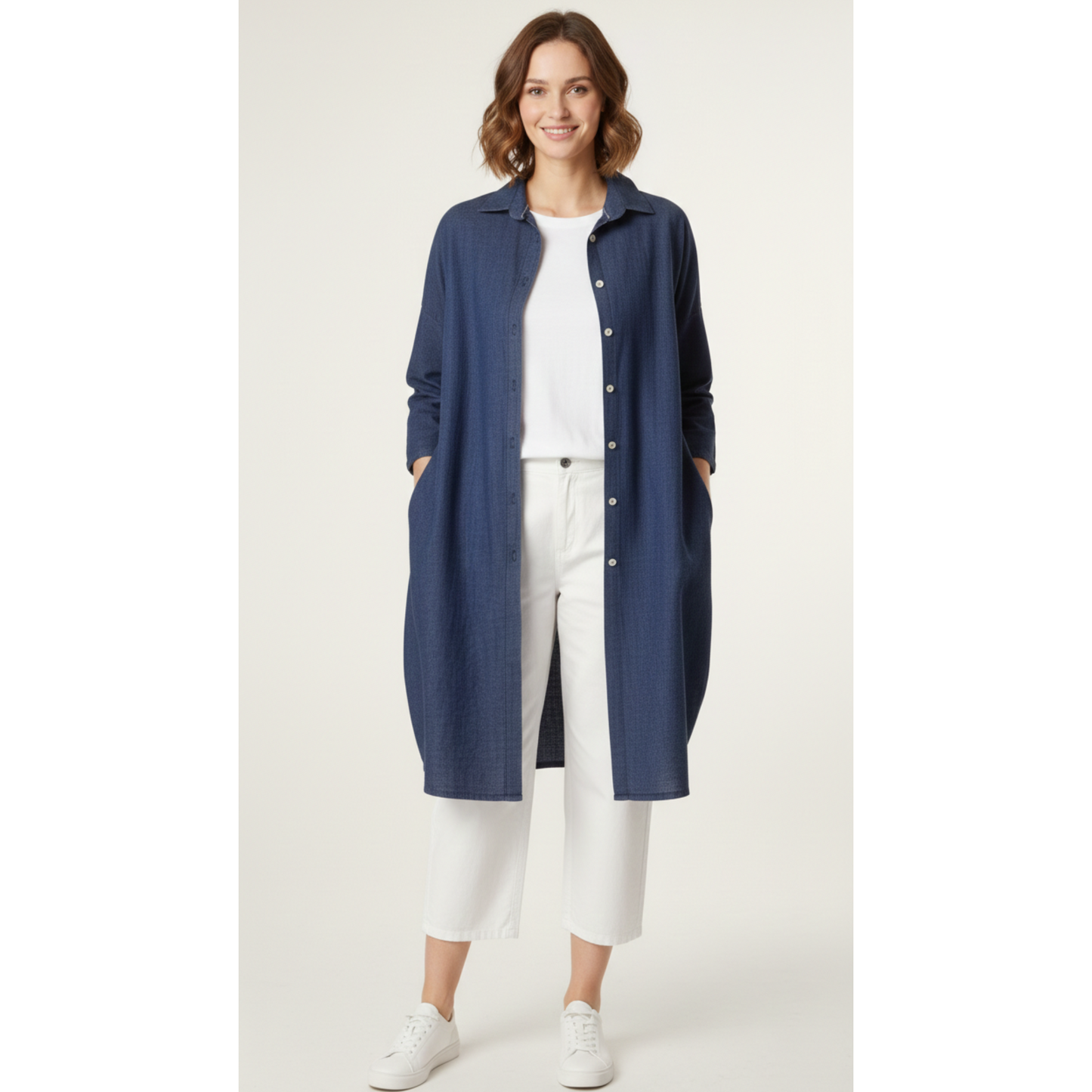 Sadie Dark Denim Shirt Dress