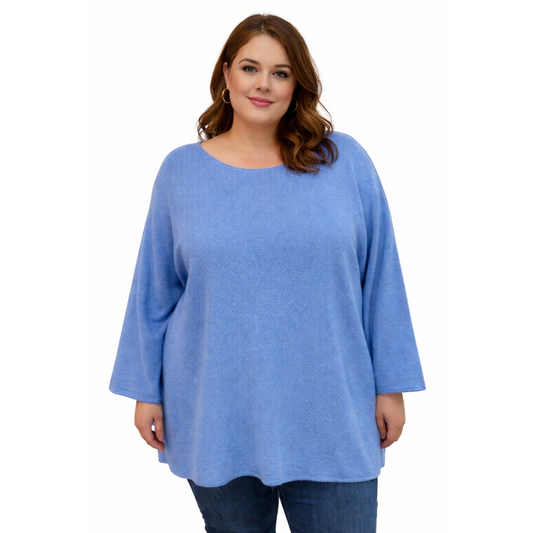 Blue Soft Knit Oversized Jumper