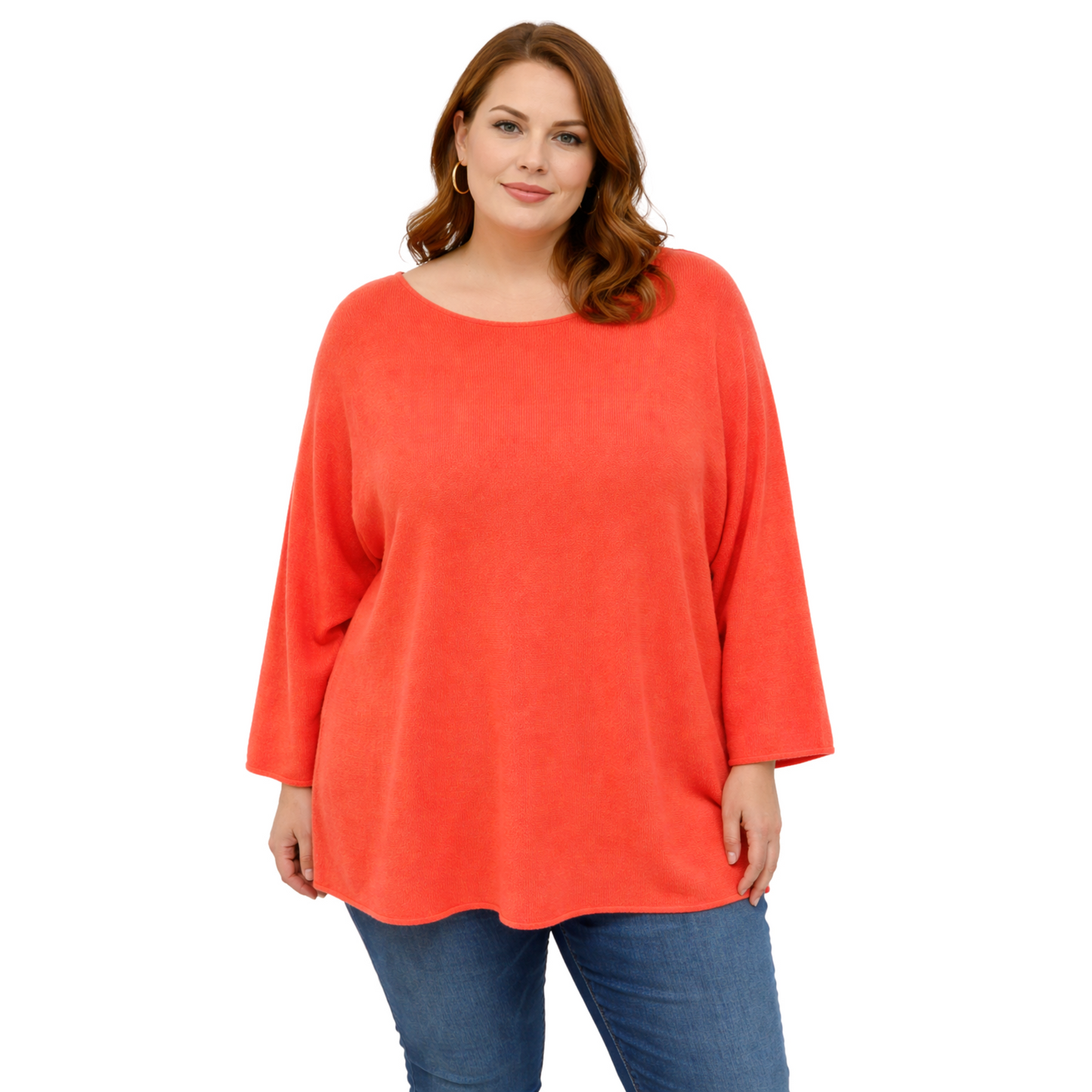 Orange Soft Knit Oversized Jumper