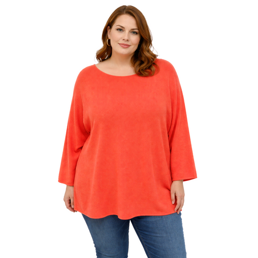 Orange Soft Knit Oversized Jumper