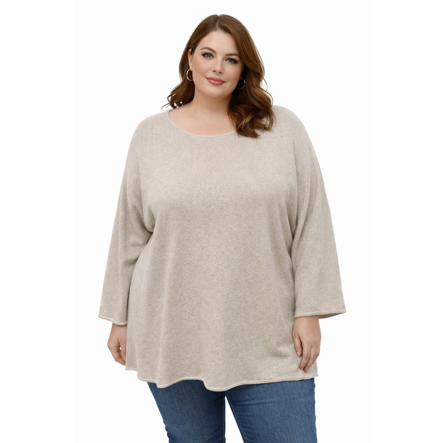 Beige Soft Knit Oversized Jumper