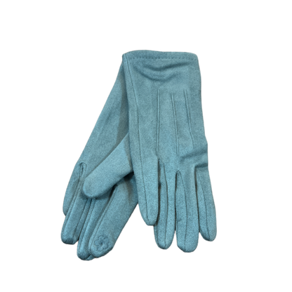 Duck Egg Blue Suedette Gloves