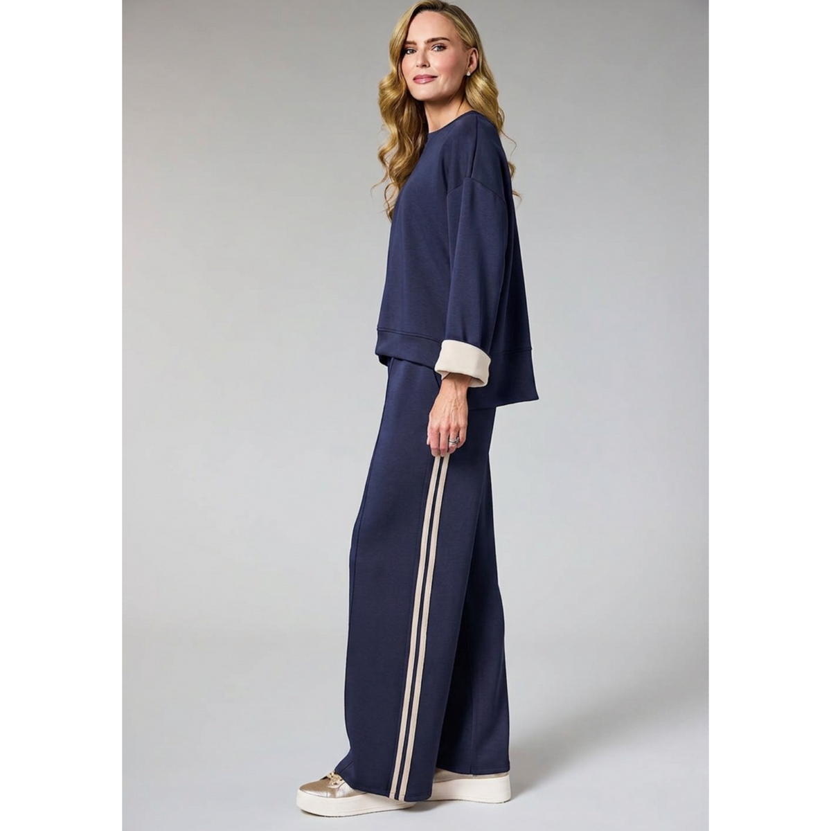 DECK Stripe Trim Co-Ord Leisure Set Navy