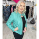 Green Leatherette Biker Jacket