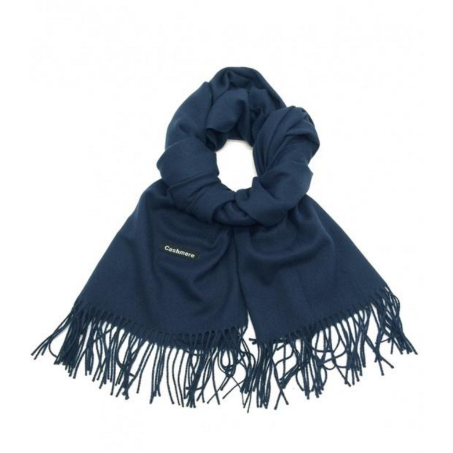 Navy Fringed Pashmina