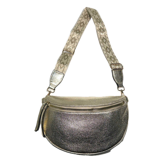 Light Metallic Gold Crossbody Bag