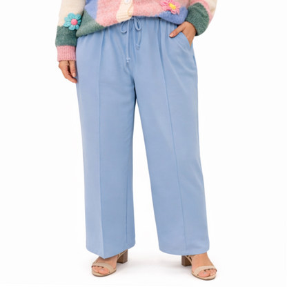 Sky Blue Relaxed Fit Elasticated Joggers