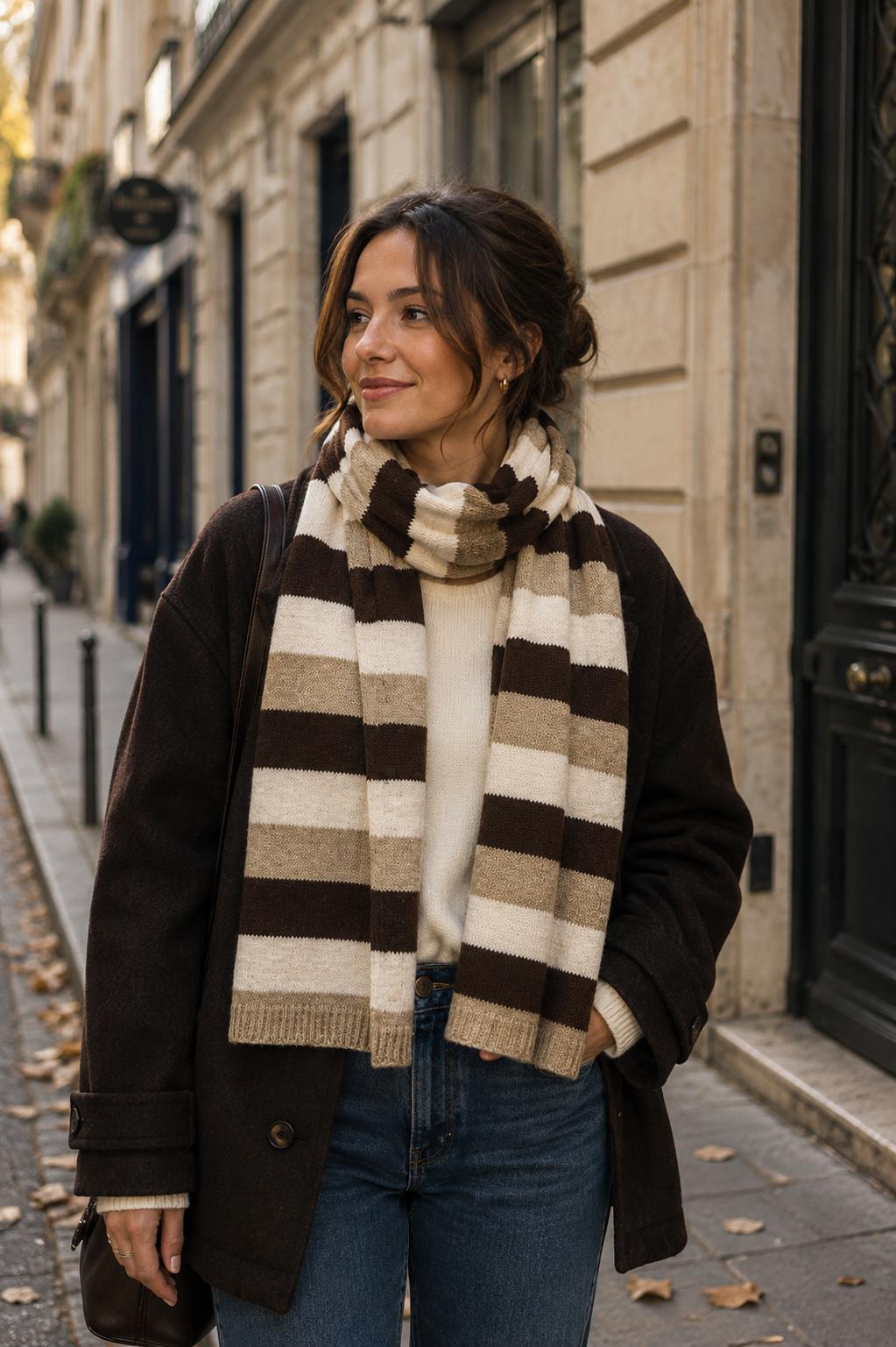 Striped Knit Scarf (4 COLOURS)