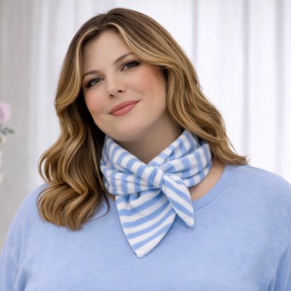 Blue & Cream Stripe Petite Triangle Scarf