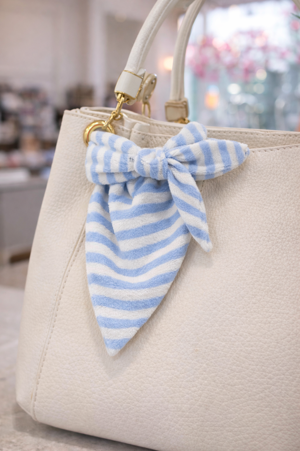 Blue & Cream Stripe Petite Triangle Scarf