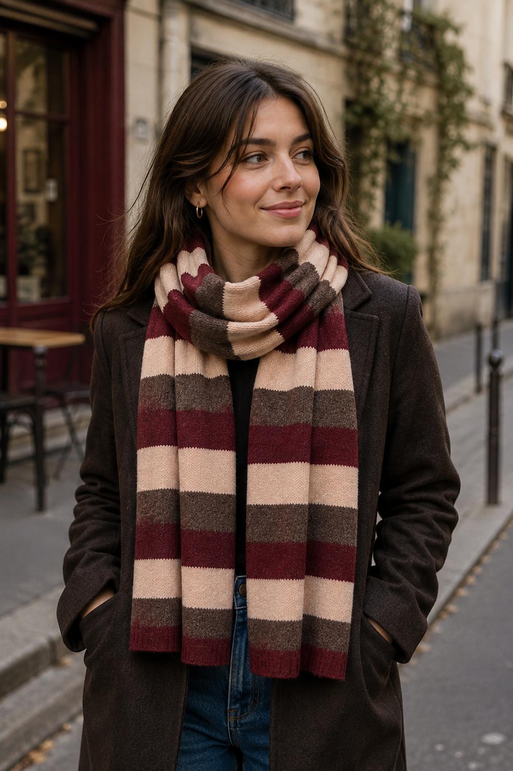 Striped Knit Scarf (4 COLOURS)
