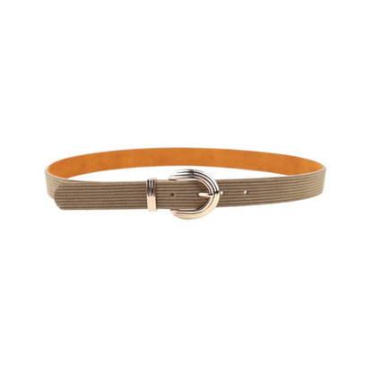 Mocha Cord Pu & Gold Metal Belt