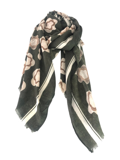 Floral Motif Scarf Gold Lurex Speckles (2 Colours)