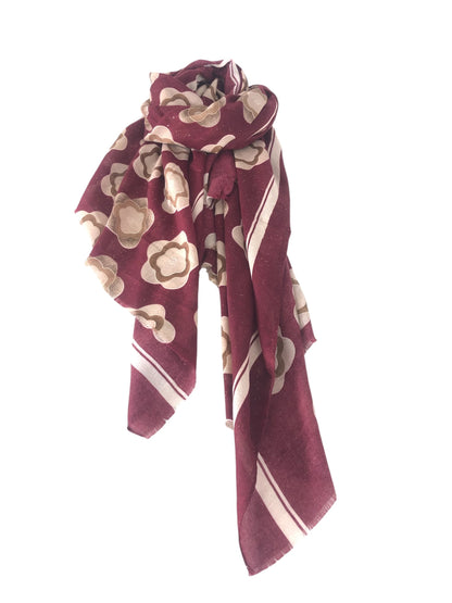 Floral Motif Scarf Gold Lurex Speckles (2 Colours)