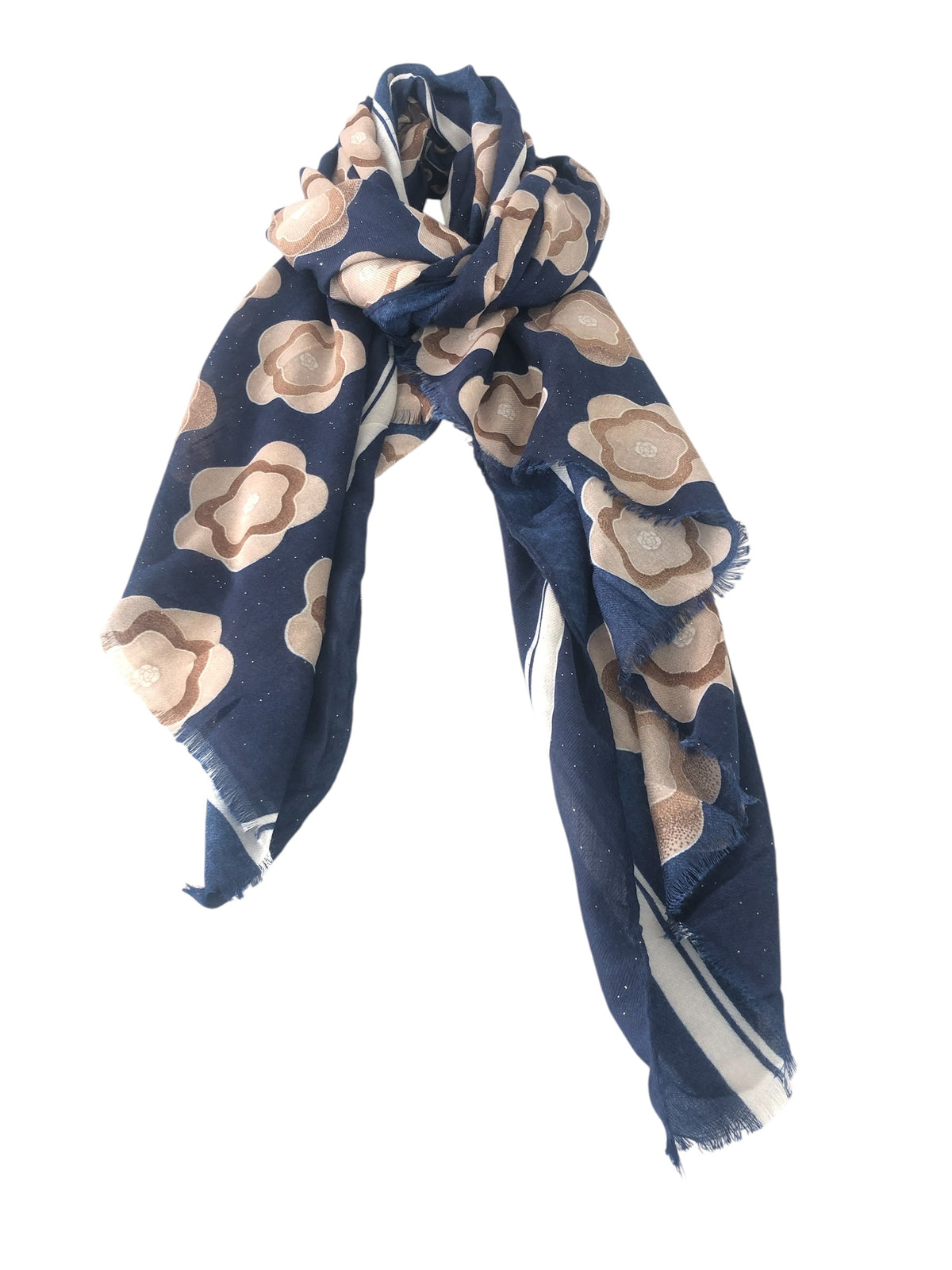 Floral Motif Scarf Gold Lurex Speckles (2 Colours)