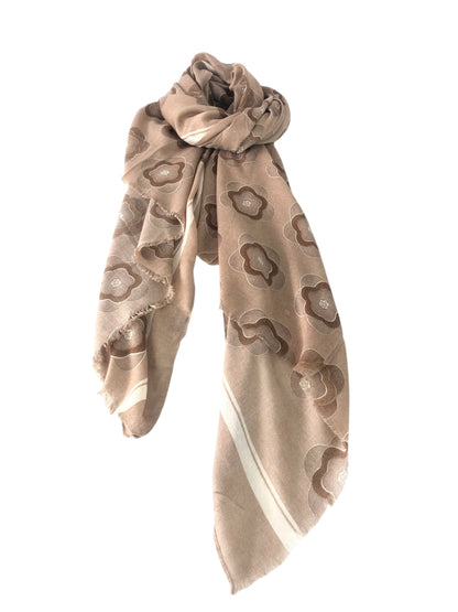 Floral Motif Scarf Gold Lurex Speckles (2 Colours)
