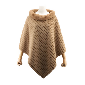 Mocha Faux Fur Poncho