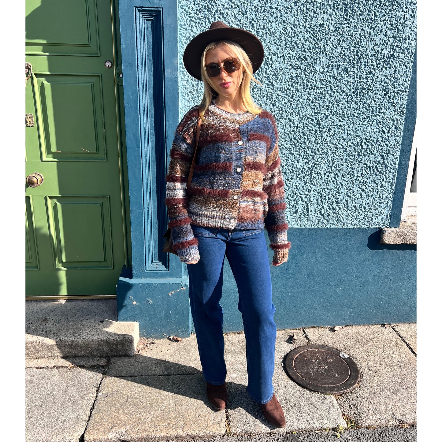 Margo Dark Denim Blue Straight Leg Jeans Pocket Front