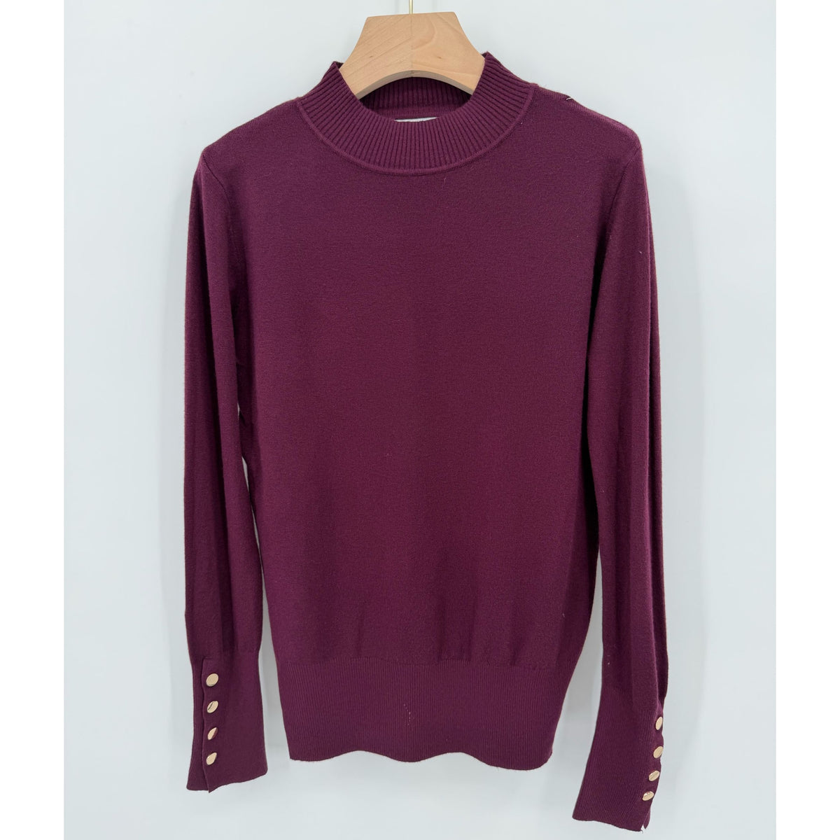 Plain Turtle Neck Knit Jumpers Gold Buttons (3 COLOURS)