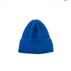 Royal Blue Cable Knitted Beanie Hat