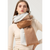 Checked Blanket Scarf Tan, Grey, Winter White