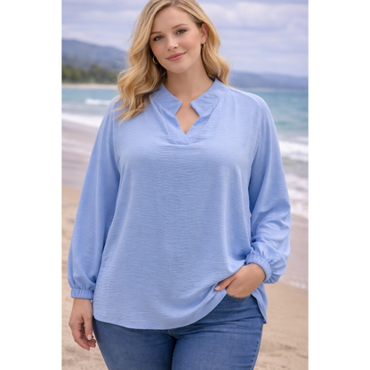 Sky Blue Oversized Curvy Blouse