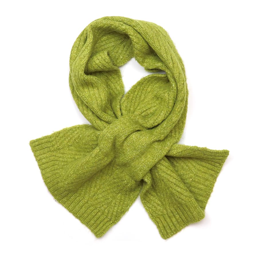 POM Chartreuse Green Hat & Scarf Set