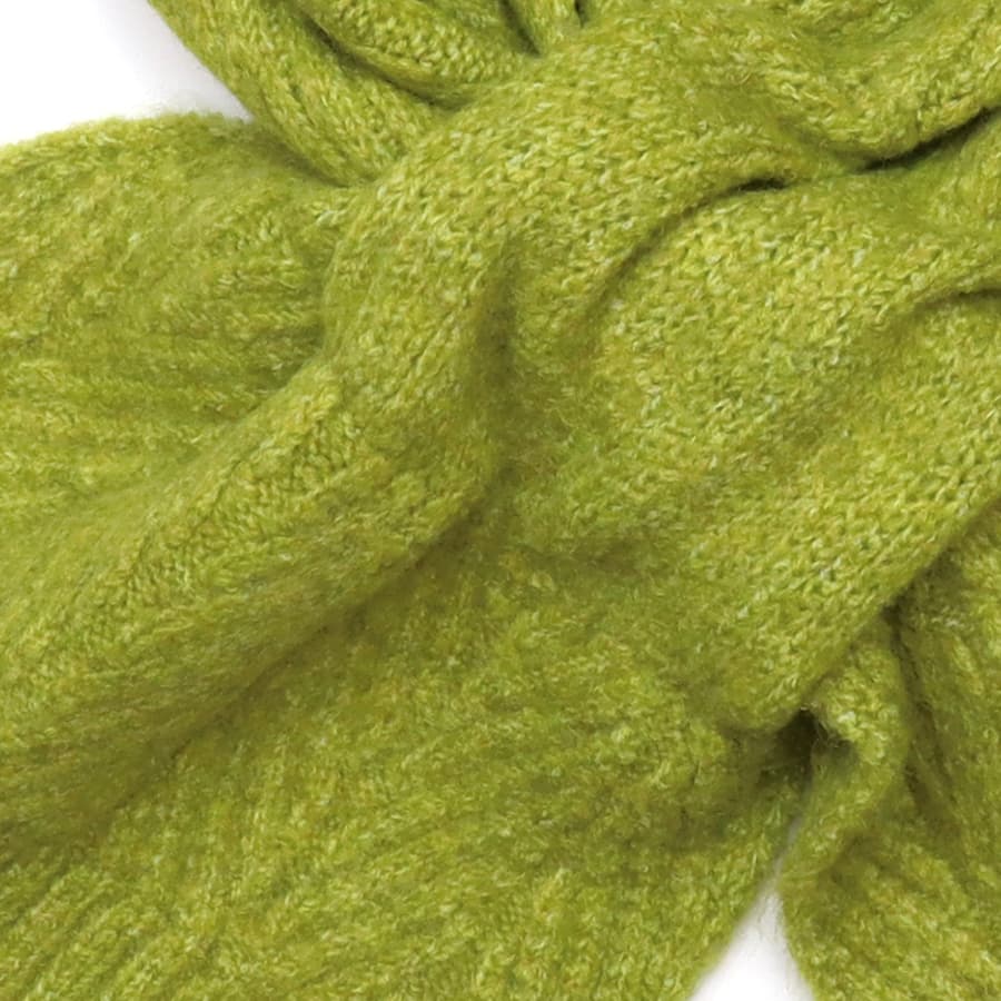 POM Chartreuse Green Hat & Scarf Set