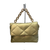 Gold Metallic Quilted Handbag Gold Curb Handle