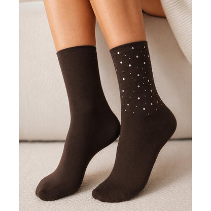 Brown Socks Crystal Detail