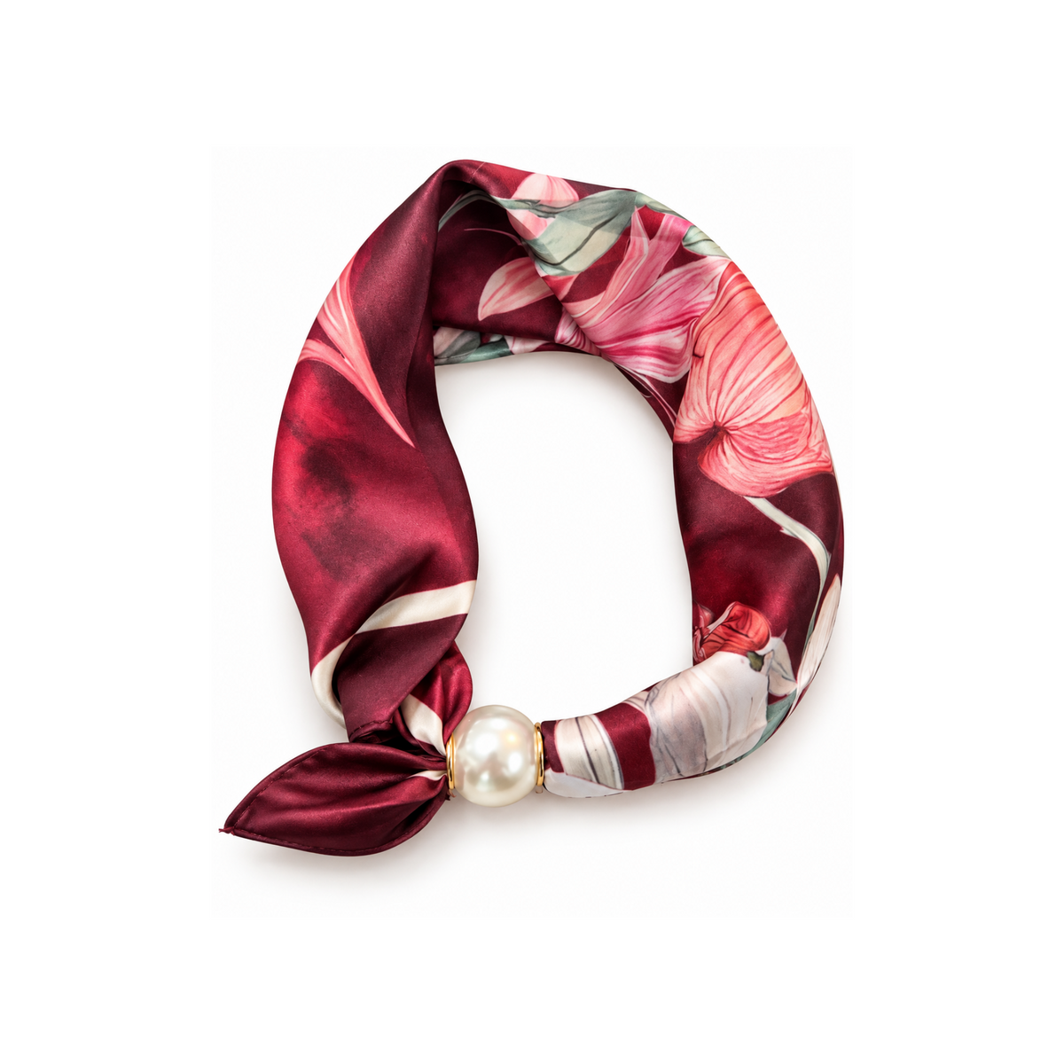 Magnetic Scarf Burgandy Floral