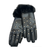 Black Leatherette Crystal Studded Gloves Fur Trim