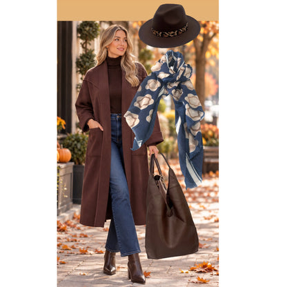Brown Duster Coat Oversized