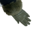 Olive Green Leatherette/Suedette Gloves Fur Trim