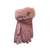 Dusty Pink Leatherette/Suedette Fur Trim Gloves