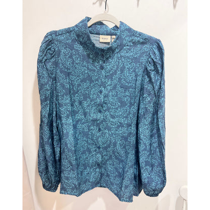 FRANSA Teal & Turquoise Shirt Blouse