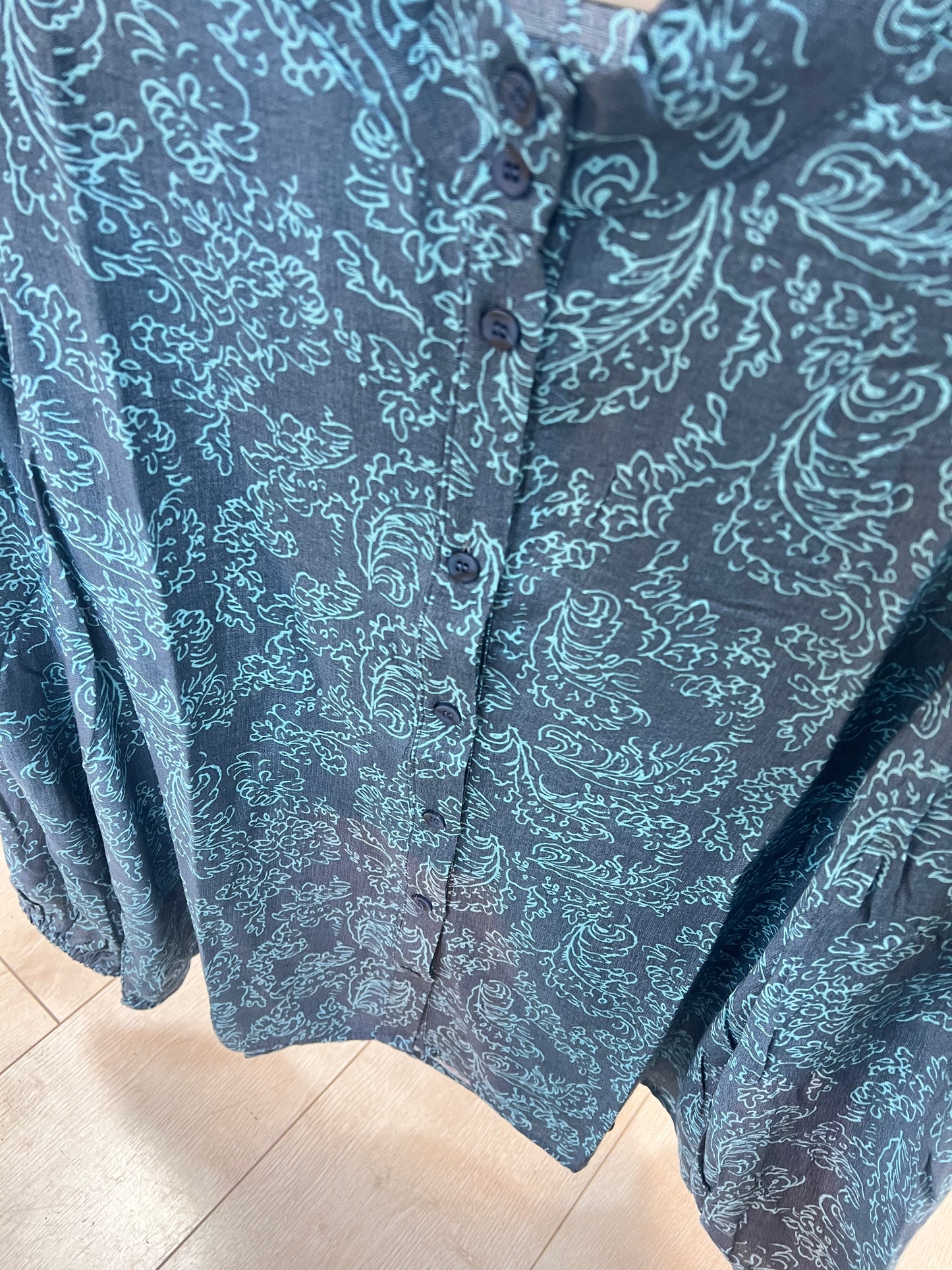 FRANSA Teal & Turquoise Shirt Blouse