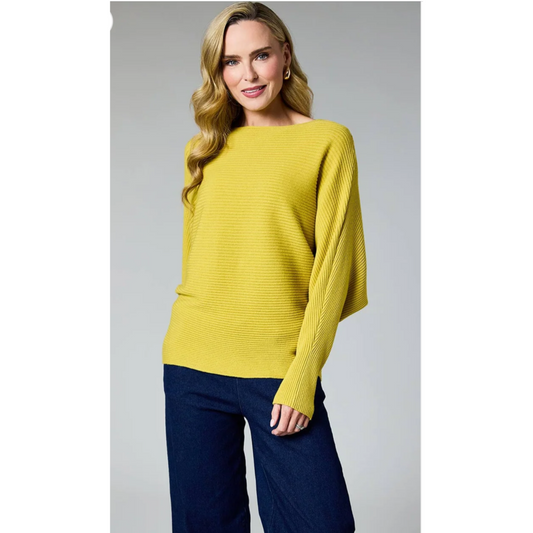 DECK Ribbed Batwing Knit Mustard