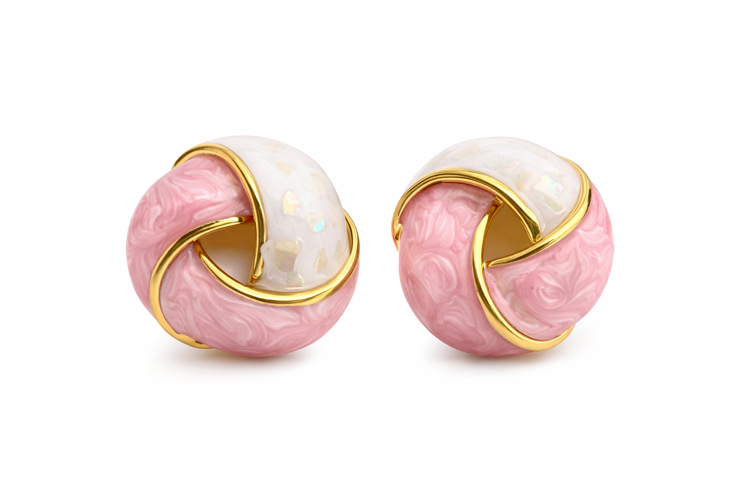 Light Pink & White Twist Earrings