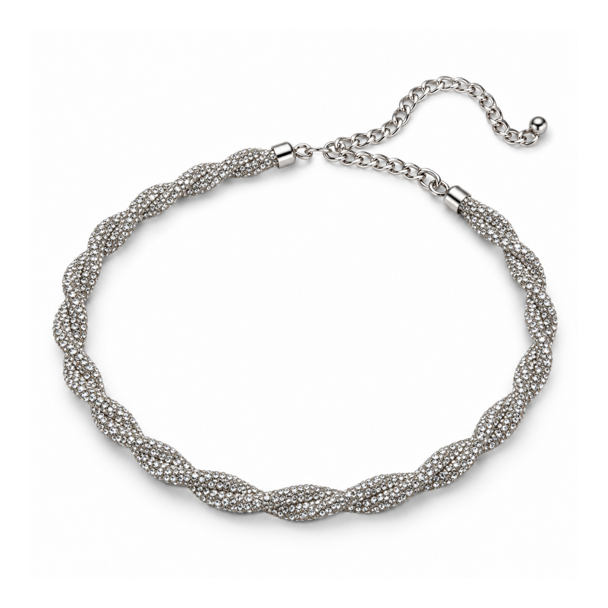 Clear Crystal Twisted Chain Belt