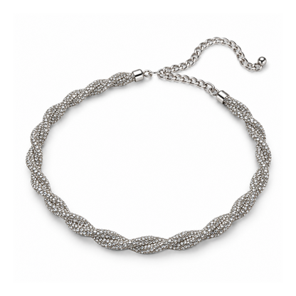Clear Crystal Twisted Chain Belt